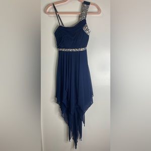 Vintage y2k DEB navy blue and rhinestone dress size 3
